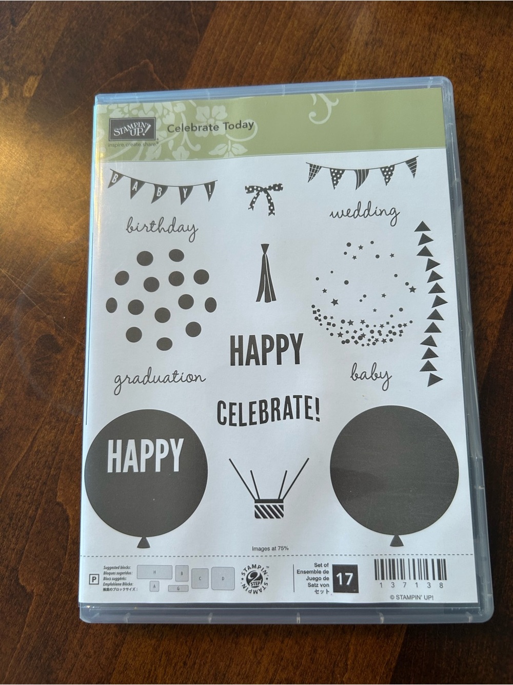 Stampin’ Up Celebrate Today 17 Pc Photopolymer Stamp Set Retired